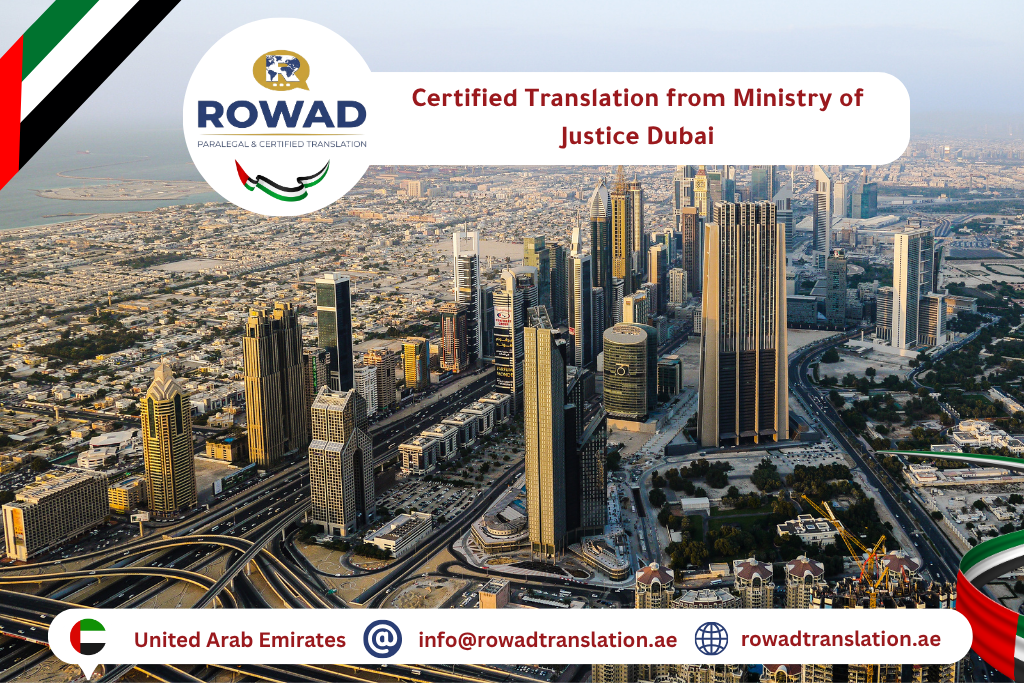 Certified Translation from Ministry of Justice Dubai